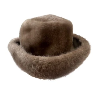 Vintage Mink Fur Cloche Hat Winter Church Dress Hat Union Made - Picture 1 of 11