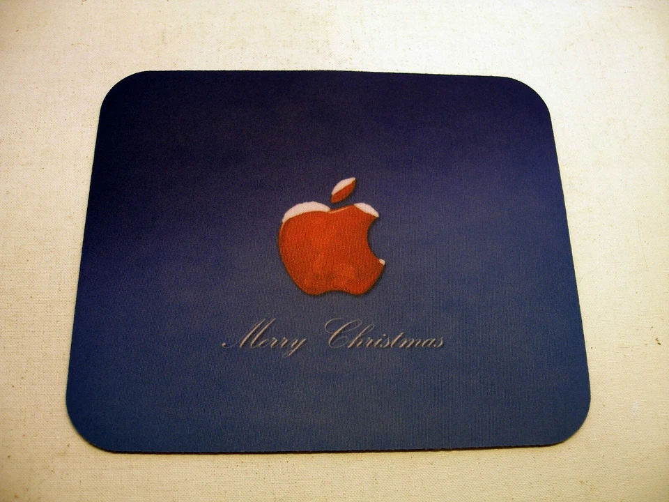 Apple Computer Apple Logo Christmas Santa Claus Mouse Pad - NEW - Image 1 of 1
