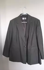 Blazer Le Suit Mujer Talla 20W Marrón Chaqueta de Negocios Botón - Imagen 1 de 5