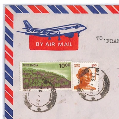 INDIA Catholic Missionary GANDHI 1r Cover 1994 Air Mail Austria MIVA YQ436 - Image 1 of 4