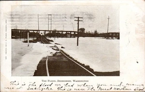 Vintage The Flood Snohomish Washington Railroad Postkarte 1900er 1908 - Bild 1 von 2