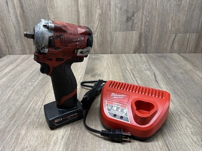 Milwaukee 2554-20 M12 FUEL 12V Brushless Stubby 3/8 in. W/ Battery + Charger - Image 1 of 4