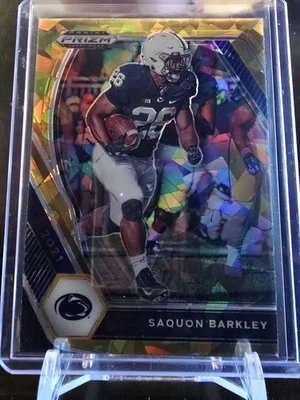 1004019 - 2021 Panini Prizm Draft Picks Collegiate #88 Saquon Barkley Gold Ice - Image 1 of 2