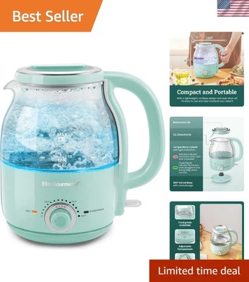 Elegante hervidor eléctrico de vidrio de 1,2 L con LED azul y función de apagado automático Foto 1 de 4