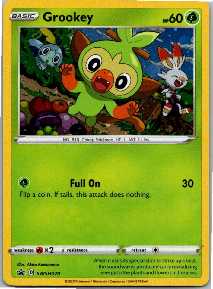 Grookey - Promo SWSH: Sword & Shield Promo Cards SWSH070 NM Holo - Image 1 of 2