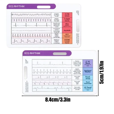 EKG Rhythm Interpretation Card Portable Horizontal & Vertical Layout EKG - image 1 of 4