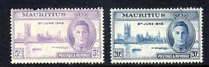 MAURITIUS King George VI 1946 The Victory Set SG 264 & SG 265 MINT - Picture 1 of 2