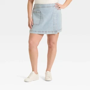 Women's Mini Jean Skirt - Ava & Viv™ Light Wash 18 NWT - Picture 1 of 1