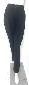 Vintage Donna Karan Essentials Black Wool Pleated Cuff Dress Pants 12 - Picture 1 of 7