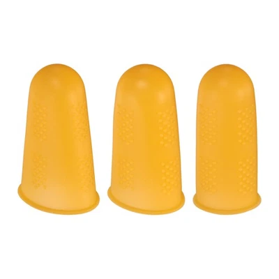 9Pcs Rubber Fingers Tips Finger Protectors Silicone Thimble 3 Sizes Orange - Image 1 of 4