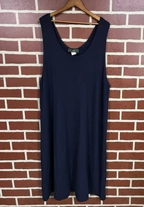 Vintage Orvis Midi Sleeveless Dark Blue Tank Dress USA Size XL Minimalist - Picture 1 of 8