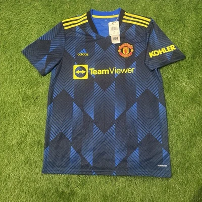 Adidas Men’s L 2021-2022 Manchester United Third Soccer Football Jersey Blue - Image 1 of 4
