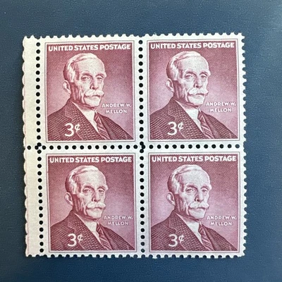 1955 US Postage 3 Cent Block Of 4 Stamps Andrew Mellon Mint Never Hinged (MNH) - Image 1 of 4