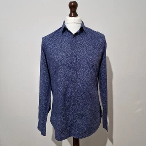 PAUL SMITH Shirt Long Sleeve Button Up Blue Mens Slim Fit Floral PS Casual £225 - Picture 1 of 9