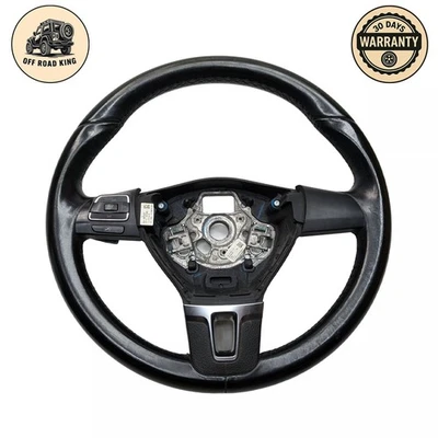 Volante Volkswagen Passat 10-15 OEM con conjunto de interruptor de crucero negro Foto 1 de 4