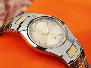 Charles Perrin Cp660M Analog Quartz Men New Tungsten Watch Men'S Unused Champagn - Picture 1 of 4