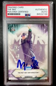 The Miz Signed 2021 Topps WWE Trading Card #4 Autograph PSA DNA Slabbed - Picture 1 of 2