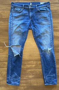 Rag and Bone The Dre Watts Style Jeans Women's Distressed Straight Cut Size 31 - Picture 1 of 10