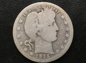 1915-S Barber Quarter Silber USA Münze A3080 - Bild 1 von 6