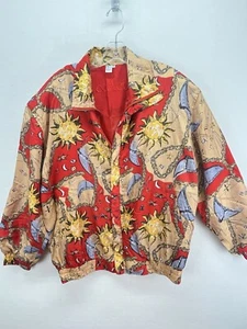 Vintage Track Suit 100% Pure Silk Jacket & Lined Pants Set COACO Woman’s XL - Picture 1 of 15