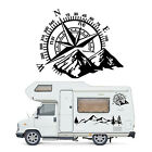 Auto Hood Body Sticker Camper Caravan Mountain Compass Large Vinyl 60*50CM