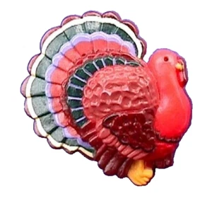 Hallmark PIN Thanksgiving Vintage #D4 TÜRKEI 1981 schwarz/rost Feiertag Brosche - Bild 1 von 2