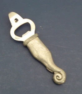 Metal heavy pewter handle wave design bottle opener beer pop handheld - Picture 1 of 4