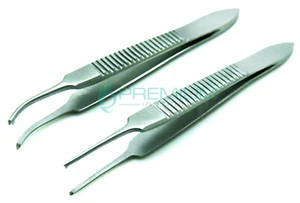 Castroviejo Iris Fórceps 2,5" Cocina 0,5 mm Recta y Curva Micro Nuevo Juego de 2 - Imagen 1 de 10