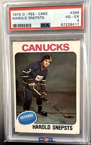1975-76 O-Pee-Chee #396 Harold Snepsts PSA 4 VG-EX Canucks Legend Rookie RC - Picture 1 of 2