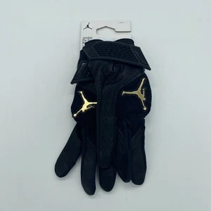 Nike Air Jordan Men's Fly Select Batting Gloves Baseball Black Gold Size L - Picture 1 of 4