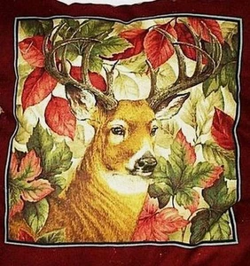 Almohada para decoración del hogar ciervos en otoño bosque óxido verde talla 17" pulgadas NUEVA - Imagen 1 de 1