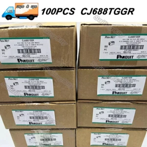 100PCS New For Panduit Giga-TX CJ688TGGR Mini-Com Cat6 Network Jack Module Green - Afbeelding 1 van 8