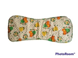 Vintage Large 80's Baby Burp Cloth Handmade Avocado Green Orange