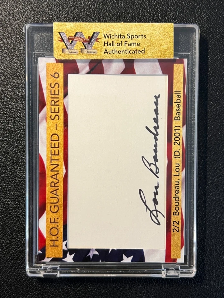 Lou Boudreau Signed Card Witchita Sports HOF CERT. MLB C. Indians HOF (d.2001)! - Image 1 of 2