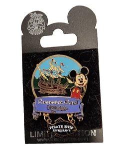 Disney Pin Remember When Pirate Ship Restaurant Mickey Mouse 2006 DLR LE 51190 - Picture 1 of 6