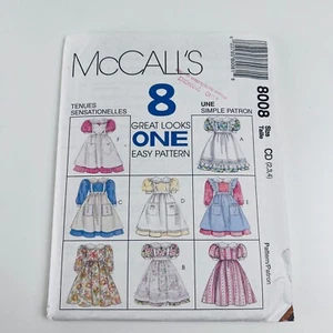 De colección 8008 McCalls (1995). Vestido y delantal para niñas. Talla 2-3-4. - Imagen 1 de 2