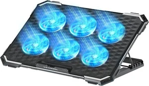 ICE COOREL Laptop Cooling Pad with 6 Cooling Fans, Cooling Pad for Laptop Fan 13 - Picture 1 of 9
