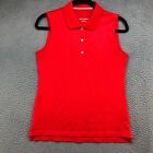 Tory Sport Golf Polo Shirt Womens Small Red Sleeveless Activewear