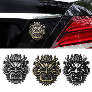 3D Grey Metal King of Chinese Dragon Car Truck Emblem Badge Decal Stickers