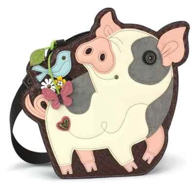 CHALA SPOTTED PIG Novelty RFID Protected Pal Purse with Adjustable Crossbody NWT - Image 1 of 4