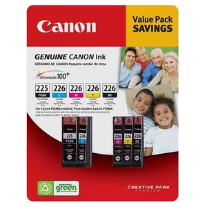 5PK Genuine Canon OEM 225/226 Ink Cartridges PGI-225 CLI-226 PGBK/C/Y/M/BK - Picture 1 of 10