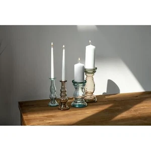 6x Kerzenleuchter Baco 22cm Glas Ständer Stumpen Stab Halter Teelichter Tisch - Bild 1 von 2
