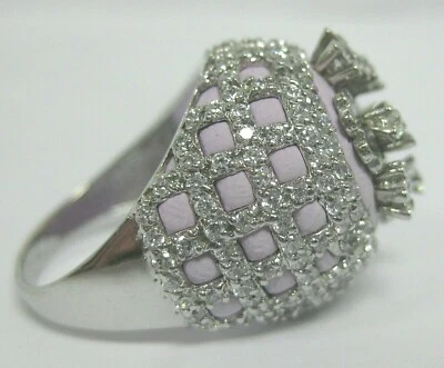 Anillo de resina púrpura claro filigrana esterlina llamativo contemporáneo circonita cúbica talla 7  Foto 1 de 4