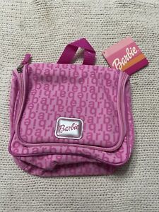 Barbie Travel Bag Hanging Pink 2004 Cosmetic Hook Logo Zip Y2k NEW Deadstock