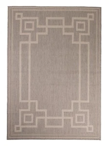 5'3"x7'6" Dove Oriental, Bordered Indoor Outdoor Hallways Area Rug - 1367 - Picture 1 of 7