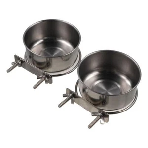 1 pieza Tazón de comida para loros Alimentador para pájaros Tazones de agua de acero inoxidable - Imagen 1 de 15