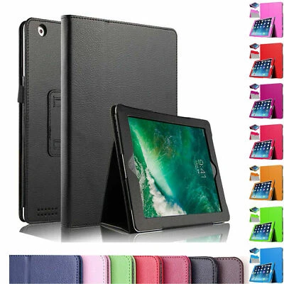  Apple iPad (2nd 3rd 4th Generation) Leather Smart Stand Flip Cover Case - Image 1 of 2