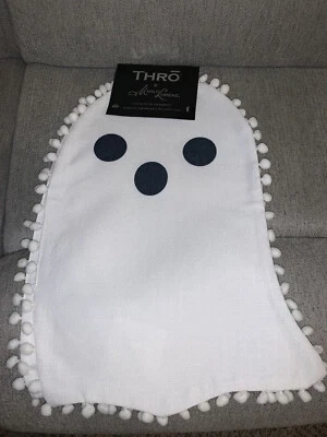 Halloween White Placemats Ghost THRO by Marlo Lorenz 13" x 18” Set of 2 NWT - Image 1 of 4