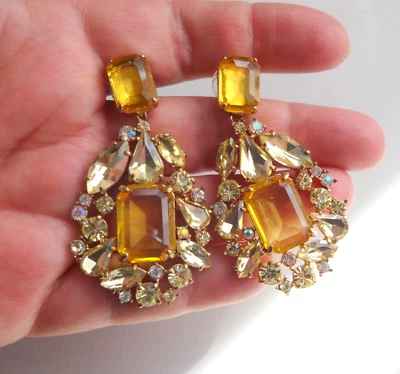 Женские J. Серьги-груши с хрустальной люстрой Crew Yelow & AB - Изображение 1 из 4