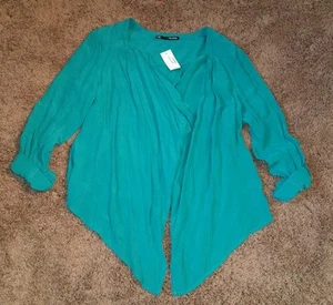 MAURICES Women's Size S NWT New Teal Open Front Cardigan Top Dressy Shirt - Picture 1 of 7